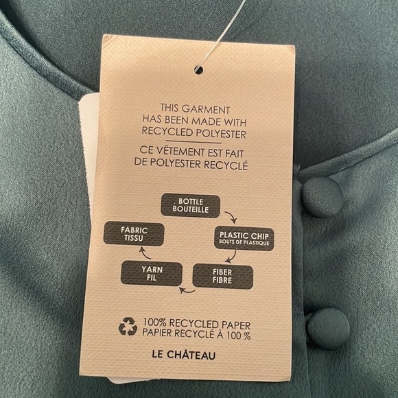 NWT Le Chateau Blouse With Button Details Pine Colour Sz S - Picture 7 of 7